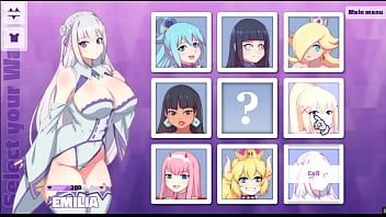 play Waifu ハブ [pornplay パロディ エロ ゲーム] リゼロ カウチ キャスティングのエミリア - パート 2 いたずらな女の子はイマラチオが好きではない