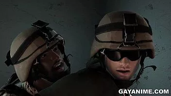 play Tentara kartun 3d mendapat kacau di pantat oleh sebongkah kayu hitam