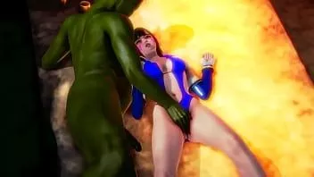 Oynat D.va overwatch cosplay sıcak porno hentai animasyon yeşil bir ork ile seks