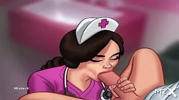 play Summertimesaga - une infirmière joue avec une bite puis la prend dans sa bouche e3 # 14