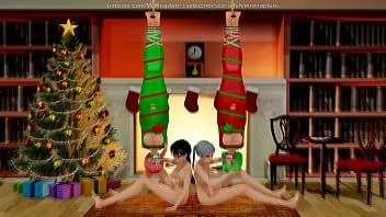 play Met zorg aan de schoorsteen gehangen (yuri bondage seks / kerstthema) - 3d mmd