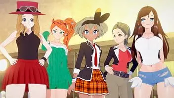 play Into the pokemon verse vol 2 - seks impreza z 5 szturchańcami (serena sonia hilda bea i alexa)