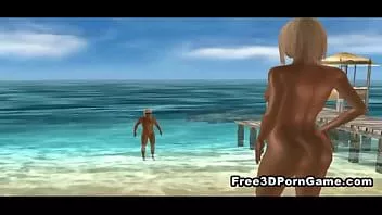 play Две 3D мультяшные крошки трахаются на пляже