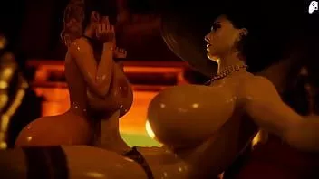 play (4k) Lady Dimitrescu Futa pénètre l'anus d'une fille avec un joli cul avec son gros pénis gris et jouit à l'intérieur | 3D hentaï