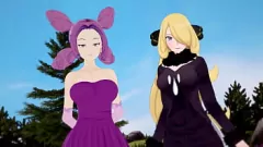 Oynat Pokemon Hentai Orgy: Cynthia, Fantina ve Onların Devasa Göğüsleri