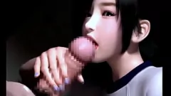 play 3Dアニメ女子学生はロッカールームで大きな雄鶏を共有しています