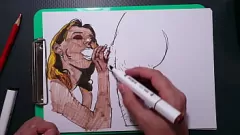 play فنان الهواة المثيرة يرسم الشقراء في سن المراهقة مع ثدي كبير ، يحصل على اللسان من نموذج كاميرا الويب
