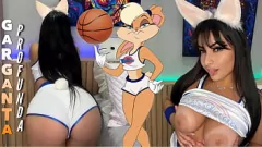 play Hentai Lola Bunny in Cosplay: Deepthroat en Cum op grote borsten