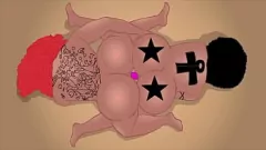 播放 角质动画：女同性恋乌木猫舔bunz＆isis与假阳具在嘻哈无尽的幻想中