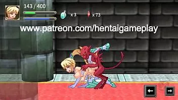 play لطيف فتاة شقراء هنتاي يمارسون الجنس مع وحوش الرجال في آخر زنزانة من لعبة هزيمة هنتاي