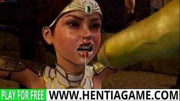 再生 モンスターコックでイラマチオ3D変態少女