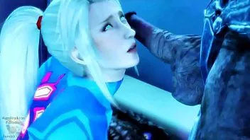 تشغيل Samus aran يحصل قصفت ال s. من الحمار الدهون كبيرة من قبل الوحش مثير للاشمئزاز